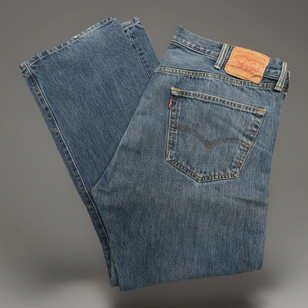 Levi's 501 Jeans Mens 40X30 (39X29) Blue Denim Straight Fit Button Fly Pants